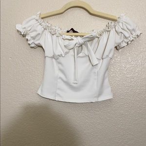 Off the shoulder tie top